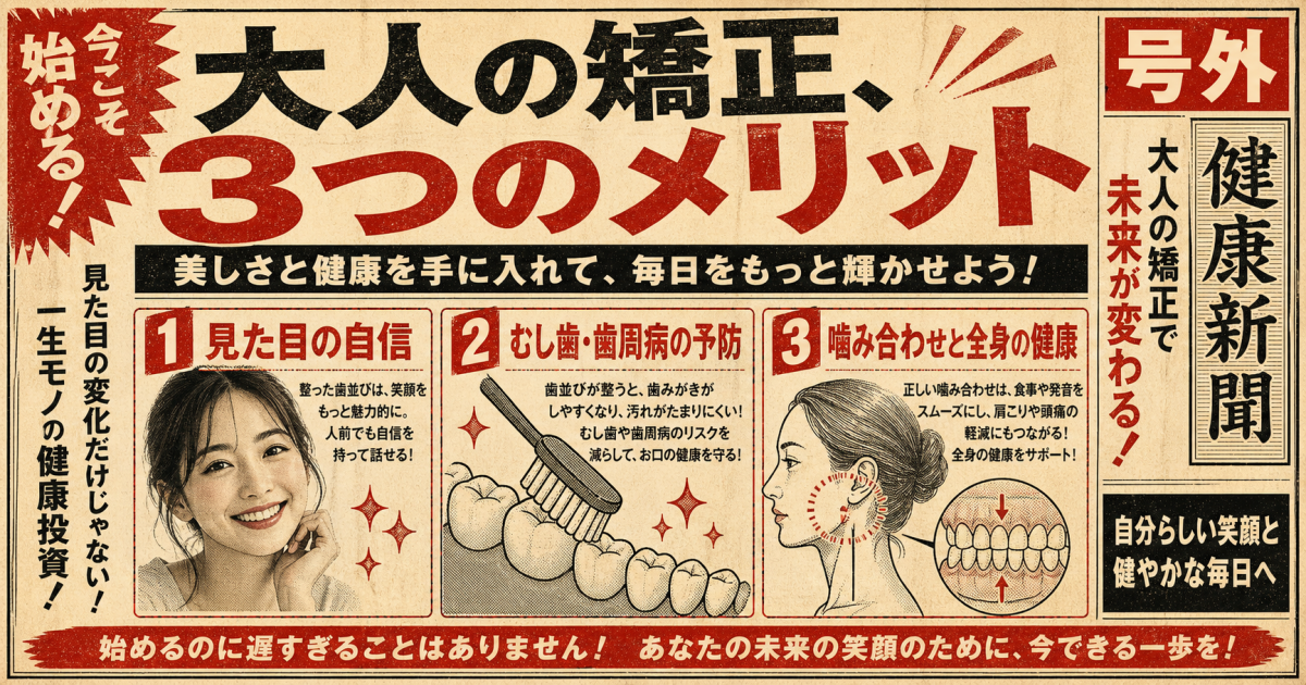 30代・40代の歯列矯正は遅くないと言える医学的な理由