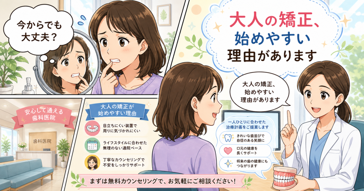 30代・40代の歯列矯正は遅くない！大人が始める3つのメリット