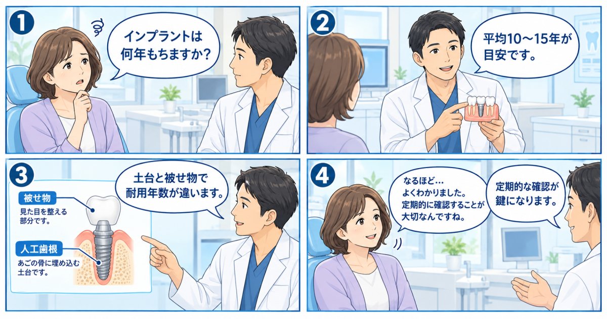 インプラントの寿命は何年？10〜15年で交換が必要な理由