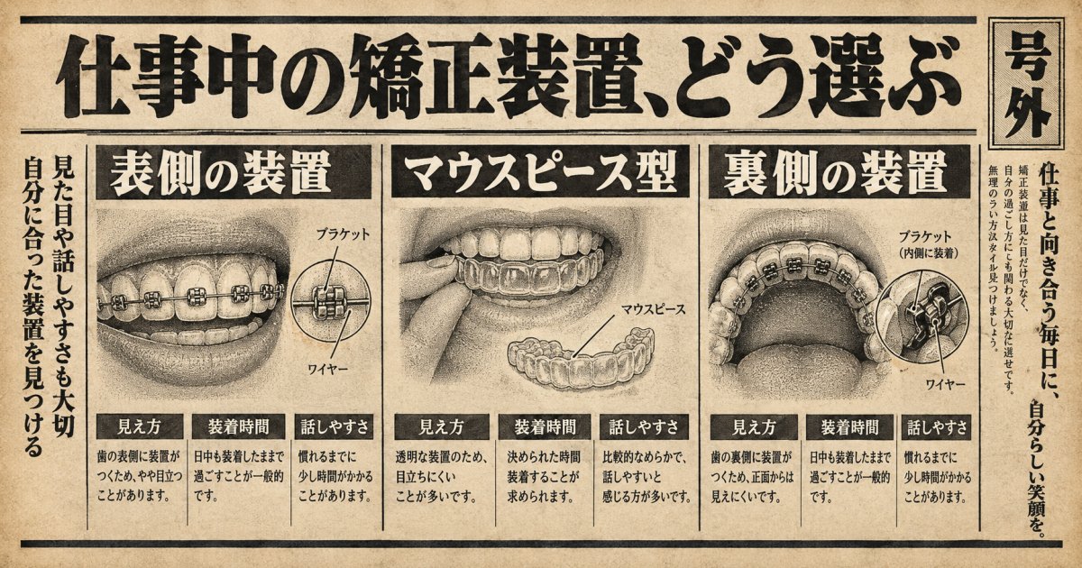 仕事中の見た目と話し方から考える矯正装置